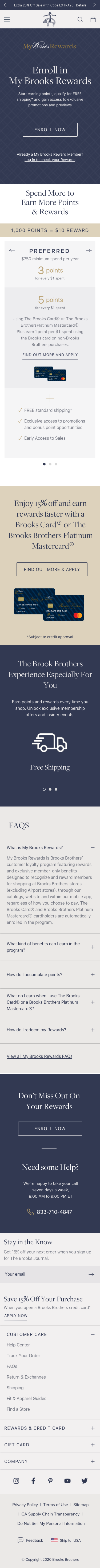 Brooks Brothers Landing Rewards UI v3